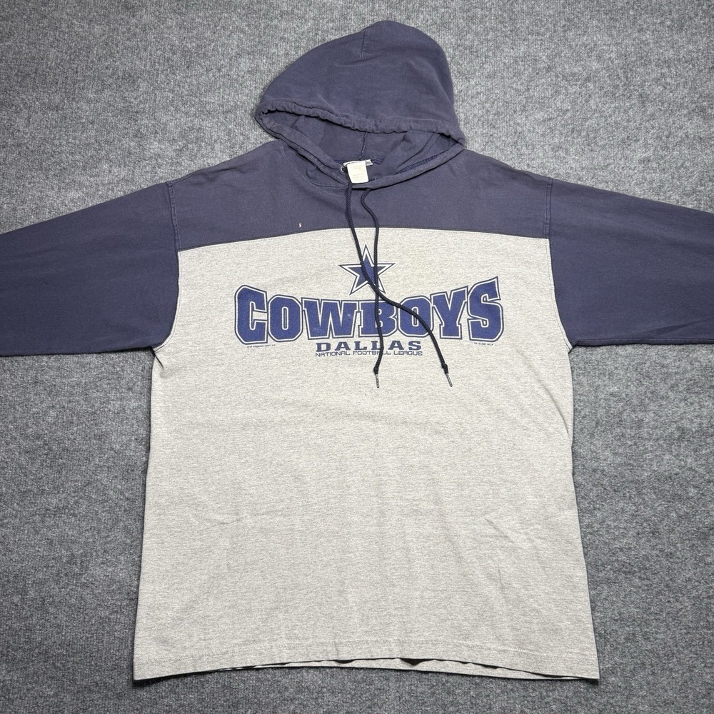 Vintage 1990s Dallas Cowboys color-block pullover hoodie Size Large